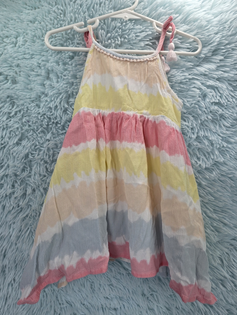Tommy‎ Bahama Kids Pastel Tie Dye Dress Ruffle Strap Cotton 2T